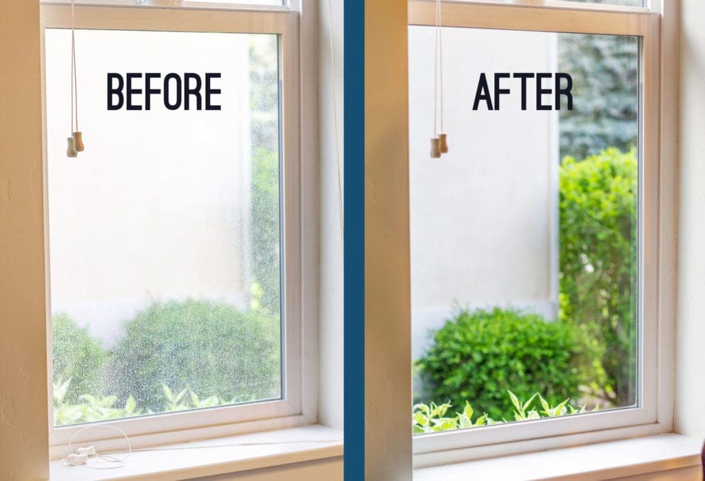 Internal window before and after